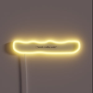 Cocktail lover's dream: bright RGB neon sign with vodka soda theme