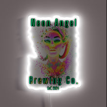 Load image into Gallery viewer, Eye-catching RGB illuminated sign for Neon Angel Brewing Company&#39;s bar.