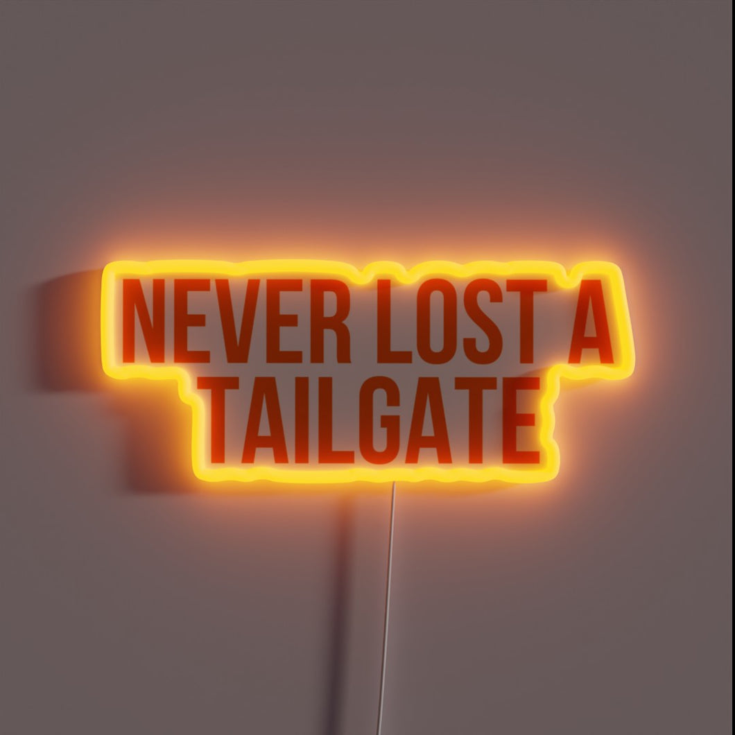 Vibrant Neon Sign with Tailgating Pride and Orange Illumination Blazer