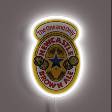 Load image into Gallery viewer, Authentic vintage-style neon sign for Newcastle Brown Ale enthusiasts
