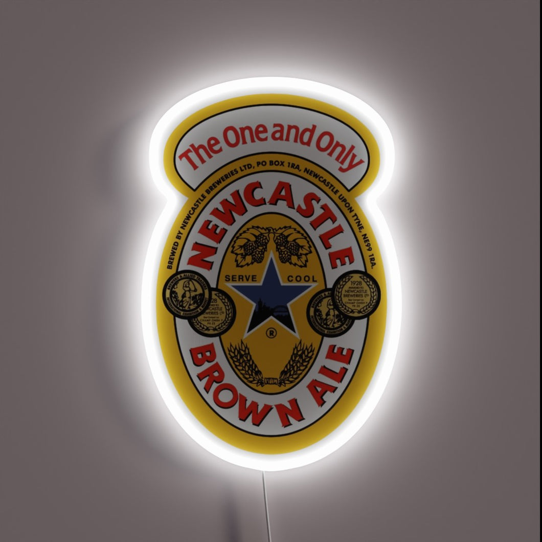 Authentic vintage-style neon sign for Newcastle Brown Ale enthusiasts