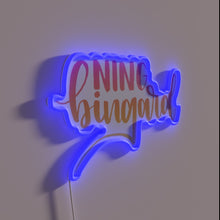 Load image into Gallery viewer, Pastel pink gradient hues radiate from Ning Bingard&#39;s vibrant neon display.