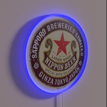 Load image into Gallery viewer, Neon beer advertisement sign featuring Japan&#39;s iconic Nippon logo design
