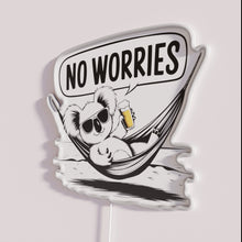 Load image into Gallery viewer, Vibrant No Worries LED Neon Bar Sign with RGB Lighting