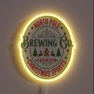 Vibrant North Pole Brewing Co Neon Sign in RGB Color