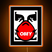 Load image into Gallery viewer, OBEY Giant Shepard Fairey Face Mask Pop Art RGB neon sign orange