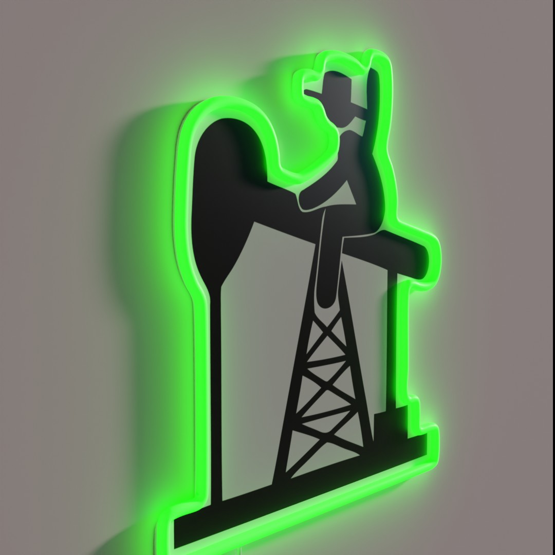 Oil Rig Signage Oil Rig Cowboy Rgb Led Sign – Neon Factory