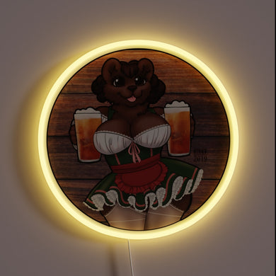 Vibrant RGB Neon Sign Illuminates Festive Spirit of Oktoberfest Brew