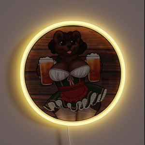 Vibrant RGB Neon Sign Illuminates Festive Spirit of Oktoberfest Brew