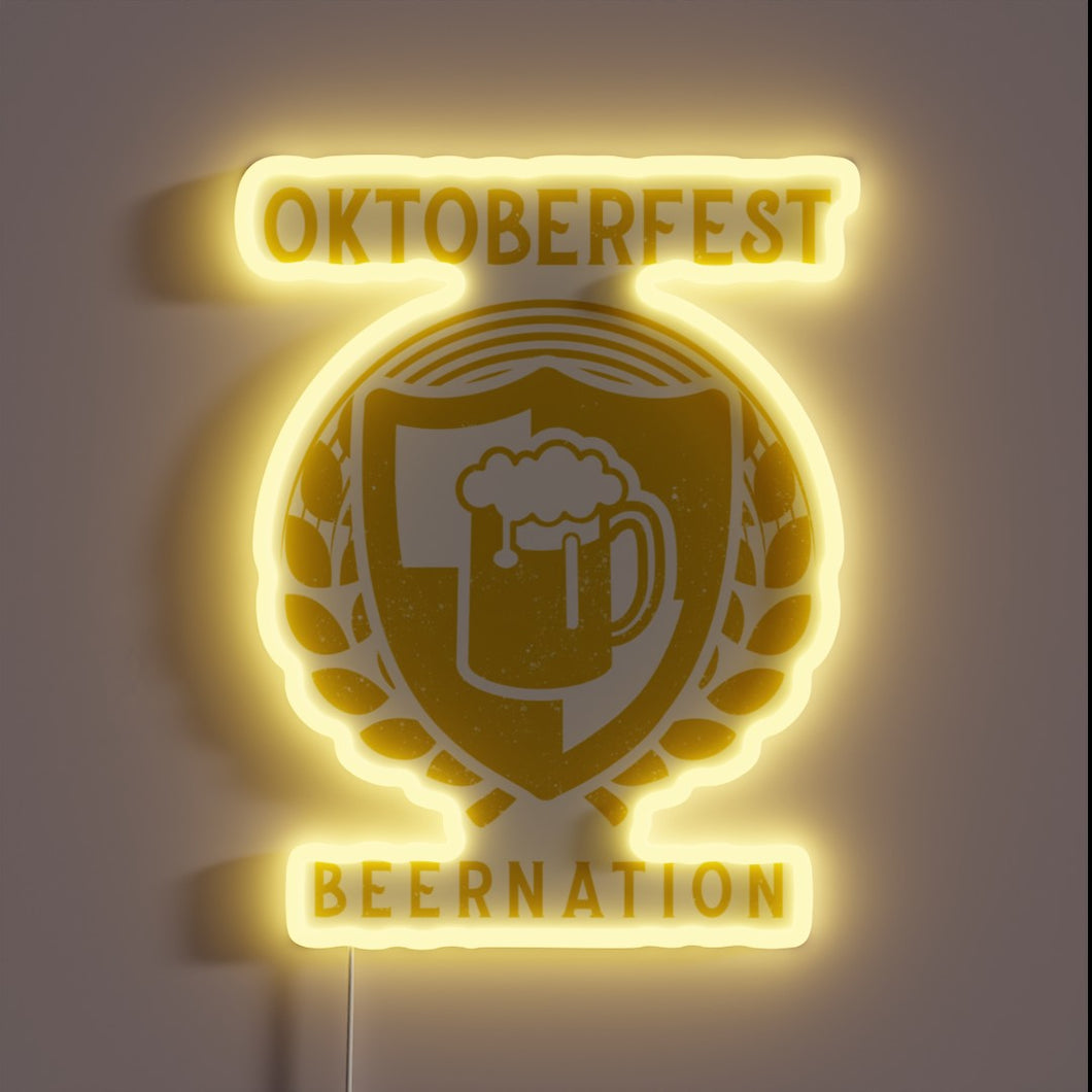 Add festive ambiance with this glowing Oktoberfest beer nation light.