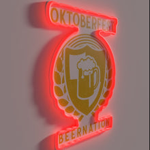Load image into Gallery viewer, Vibrant Neon Sign Illuminates Your Space with Oktoberfest Beer Nation Spirit