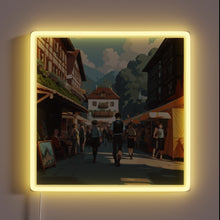 Load image into Gallery viewer, Classic German beer festival celebration illuminated in colorful glow.