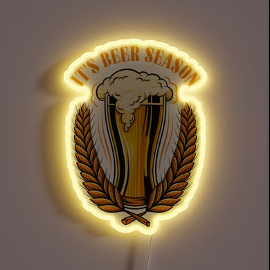 Vibrant RGB Neon Sign Celebrating Oktoberfest's Cheerful Beer Culture Tradition