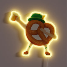 Load image into Gallery viewer, Festive Bavarian-themed beer drinking neon sign in vibrant RGB colors.