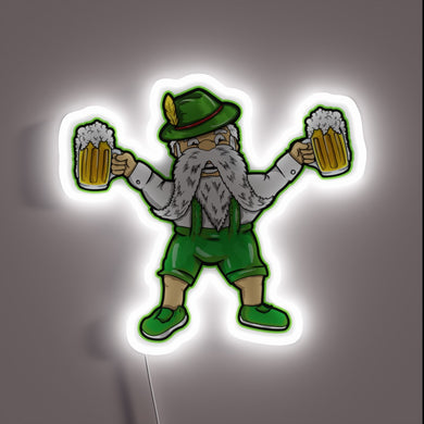 Vibrant German-inspired LED sign for festive beer enthusiast decor.
