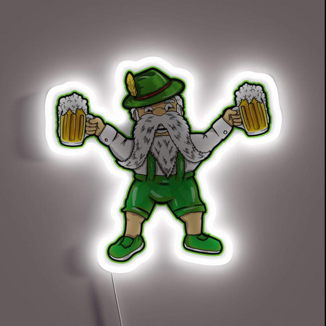 Vibrant German-inspired LED sign for festive beer enthusiast decor.