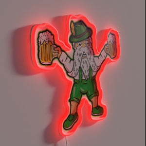 Vibrant Neon Sign for Beer Enthusiasts and Oktoberfest Party Decorations