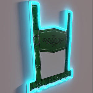 Authentic German-inspired green and blue neon Oktoberfest lederhosen sign