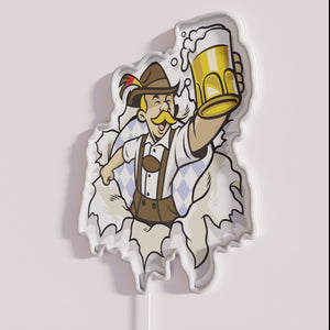 Colorful Oktoberfest celebration decor with customizable RGB neon lighting accents