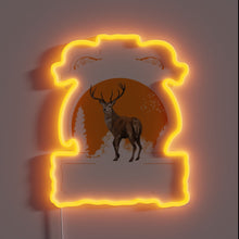Load image into Gallery viewer, Traditional German-inspired neon sign featuring deer and lederhosen design.