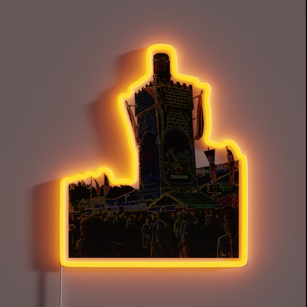 Authentic German-themed RGB neon sign for Oktoberfest Munich decoration.