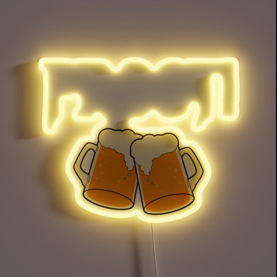 Vibrant Neon Sign Capturing the Spirit of Oktoberfest Celebrations 2018