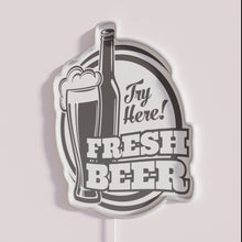 Load image into Gallery viewer, Vibrant Oktoberfest themed neon quote decor with beer designs illuminated