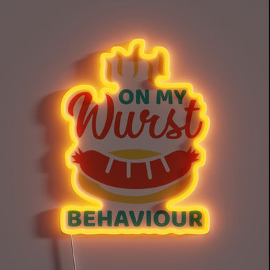 Electric German-themed neon sign with colorful LED Oktoberfest lighting accents.