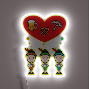 Traditional German-themed Oktoberfest beer festival celebration neon light display