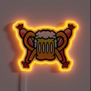 Vibrant Neon Light Sign Capturing the Spirit of German Festivities