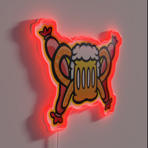 Traditional German Oktoberfest Celebration Vibes with Bright Colorful Neon Accents