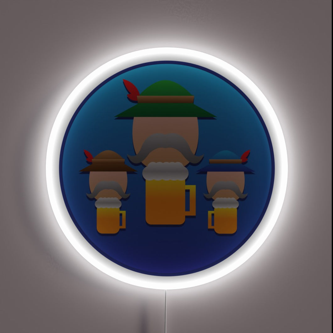 Traditional German Beer Festival-themed LED Sign with Colorful RGB Illumination