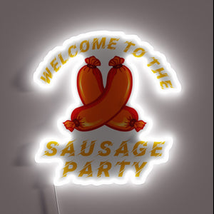 Vibrant RGB neon sign celebrates Oktoberfest and Bratwurst festivity
