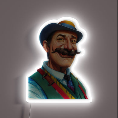 Vibrant Oktoberfest-themed neon sign with color-changing RGB LED lights glowing.