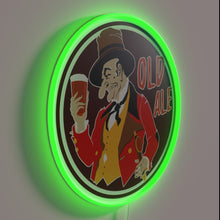 Load image into Gallery viewer, Vintage style Old Ale beer bar sign with neon glow.