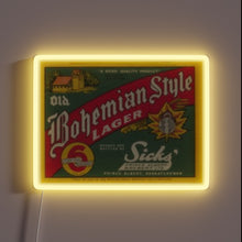 Load image into Gallery viewer, Authentic Vintage German-Inspired Boho Bar Sign with Neon LED Accent