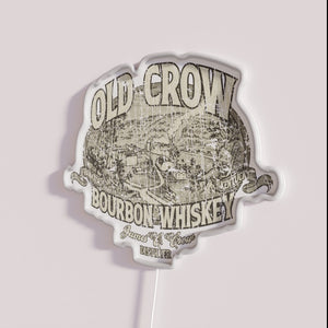 Vintage whiskey logo LED light display with classic rustic charm