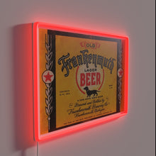 Load image into Gallery viewer, Vintage lager beer sign with nostalgic Frankemuthe brewery style lighting