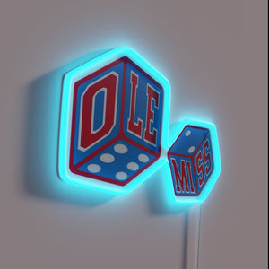 Vibrant Rebel-themed Neon Sign for College Football Fans' Walls Decor.
