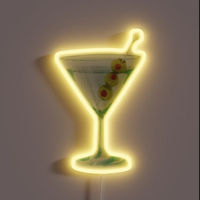 Glamorous neon sign with vibrant RGB colors for cocktail bars