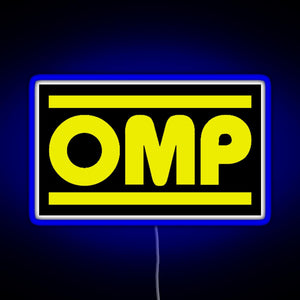 OMP Logo RGB neon sign blue