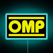 Load image into Gallery viewer, OMP Logo RGB neon sign lightblue 