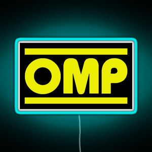 OMP Logo RGB neon sign lightblue 