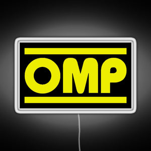 OMP Logo RGB neon sign white 
