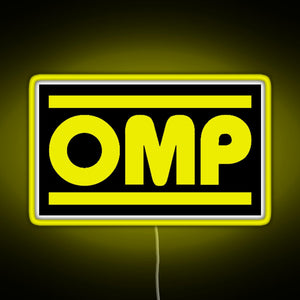 OMP Logo RGB neon sign yellow