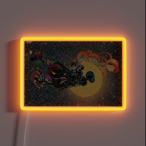 Vibrant neon lighting fixture featuring colorful Once Around The Sun design