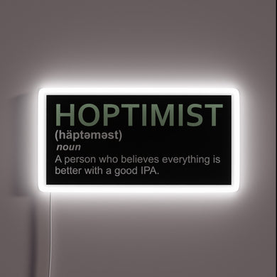 Customizable RGB Neon Sign with Vibrant HOPTIMIST Definition IPA Design