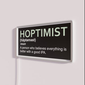 Brighten Up Your Space with Retro Inspirational HOPTIMIST Neon Sign Art