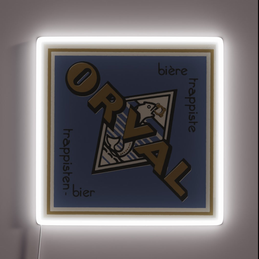 Vibrant Orval Brewery-inspired RGB neon sign for craft beer enthusiasts.