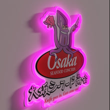 Load image into Gallery viewer, Elegant Osaka-inspired neon sign adds vibrant seafood restaurant ambiance instantly